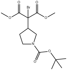 2-BROMO-2- (1-TERT-BUTOXYCARBONYL-PYRROLIDIN-3-YL)-MALONIC ACID DIMETHYL ESTER Struktur