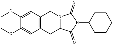 2-CYCLOHEXYL-7,8-DIMETHOXY-3-THIOXO-2,3,10,10A-TETRAHYDROIMIDAZO[1,5-B]ISOQUINOLIN-1(5H)-ONE Struktur