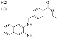 4-((3-AMINO-2-NAPHTHYL)AMINOMETHYL)BENZOIC ACID, ETHYL ESTER, DIHCL Struktur