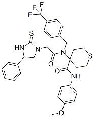 N-(4-METHOXYPHENYL)-4-(2-(4-PHENYL-2-THIOXOIMIDAZOLIDIN-1-YL)-N-(4-(TRIFLUOROMETHYL)BENZYL)ACETAMIDO)-TETRAHYDRO-2H-THIOPYRAN-4-CARBOXAMIDE Struktur