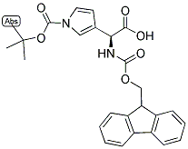 FMOC-(2S)-GLY-2-[3-(N-BOC-PYRROYL)] Struktur