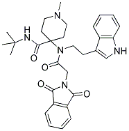 4-(N-(2-(1H-INDOL-3-YL)ETHYL)-2-(1,3-DIOXOISOINDOLIN-2-YL)ACETAMIDO)-N-TERT-BUTYL-1-METHYLPIPERIDINE-4-CARBOXAMIDE Struktur