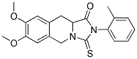 7,8-DIMETHOXY-2-(2-METHYLPHENYL)-3-THIOXO-2,3,10,10A-TETRAHYDROIMIDAZO[1,5-B]ISOQUINOLIN-1(5H)-ONE Struktur