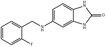 5-((2-FLUOROBENZYL)AMINO)-1,3-DIHYDRO-2H-BENZIMIDAZOL-2-ONE Struktur