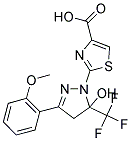 2-[5-HYDROXY-3-(2-METHOXYPHENYL)-5-(TRIFLUOROMETHYL)-4,5-DIHYDRO-1H-PYRAZOL-1-YL]-1,3-THIAZOLE-4-CARBOXYLIC ACID Struktur