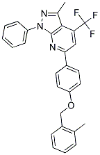 3-METHYL-1-PHENYL-6-{4-[(2-METHYLBENZYL)OXY]PHENYL}-4-(TRIFLUOROMETHYL)-1H-PYRAZOLO[3,4-B]PYRIDINE Struktur