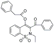 3-BENZOYL-2-ETHYL-1,1-DIOXO-1,2-DIHYDRO-1LAMBDA~6~,2-BENZOTHIAZIN-4-YL 2-PHENYLACETATE Struktur