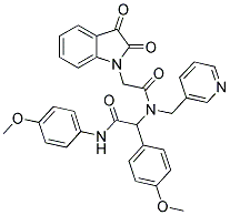 2-(2,3-DIOXOINDOLIN-1-YL)-N-(1-(4-METHOXYPHENYL)-2-(4-METHOXYPHENYLAMINO)-2-OXOETHYL)-N-(PYRIDIN-3-YLMETHYL)ACETAMIDE Struktur