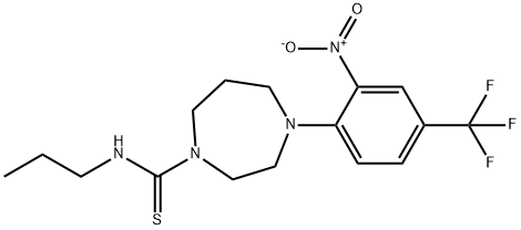 4-[2-NITRO-4-(TRIFLUOROMETHYL)PHENYL]-N-PROPYL-1,4-DIAZEPANE-1-CARBOTHIOAMIDE Struktur