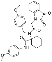 1-(2-(2,3-DIOXOINDOLIN-1-YL)-N-(4-METHOXYBENZYL)ACETAMIDO)-N-(4-METHOXYPHENYL)CYCLOHEXANECARBOXAMIDE Struktur