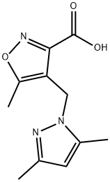 4-[(3,5-DIMETHYL-1H-PYRAZOL-1-YL)METHYL]-5-METHYLISOXAZOLE-3-CARBOXYLIC ACID Struktur