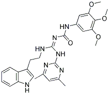 (Z)-1-((2-(1H-INDOL-3-YL)ETHYLAMINO)(4,6-DIMETHYLPYRIMIDIN-2-YLAMINO)METHYLENE)-3-(3,4,5-TRIMETHOXYPHENYL)UREA Struktur