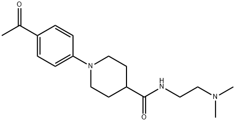 1-(4-ACETYLPHENYL)-N-[2-(DIMETHYLAMINO)ETHYL]-4-PIPERIDINECARBOXAMIDE Struktur