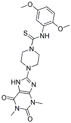 N-(2,5-DIMETHOXYPHENYL)-4-(1,3-DIMETHYL-2,6-DIOXO-2,3,6,7-TETRAHYDRO-1H-PURIN-8-YL)PIPERAZINE-1-CARBOTHIOAMIDE Struktur