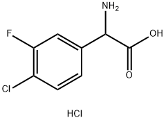 2-AMINO-2-(4-CHLORO-3-FLUOROPHENYL)ACETIC ACID HYDROCHLORIDE Struktur