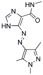 N-METHYL-5-[(E)-(1,3,5-TRIMETHYL-1H-PYRAZOL-4-YL)DIAZENYL]-1H-IMIDAZOLE-4-CARBOXAMIDE Struktur