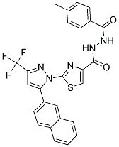 N'-(4-METHYLBENZOYL)-2-(5-(NAPHTHALEN-2-YL)-3-(TRIFLUOROMETHYL)-1H-PYRAZOL-1-YL)THIAZOLE-4-CARBOHYDRAZIDE Struktur