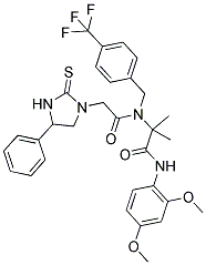 N-(2,4-DIMETHOXYPHENYL)-2-METHYL-2-(2-(4-PHENYL-2-THIOXOIMIDAZOLIDIN-1-YL)-N-(4-(TRIFLUOROMETHYL)BENZYL)ACETAMIDO)PROPANAMIDE Struktur