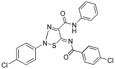 (5Z)-5-[(4-CHLOROBENZOYL)IMINO]-2-(4-CHLOROPHENYL)-N-PHENYL-2,5-DIHYDRO-1,2,3-THIADIAZOLE-4-CARBOXAMIDE Struktur