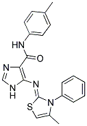 N-(4-METHYLPHENYL)-5-{[(2Z)-4-METHYL-3-PHENYL-1,3-THIAZOL-2(3H)-YLIDENE]AMINO}-1H-IMIDAZOLE-4-CARBOXAMIDE Struktur