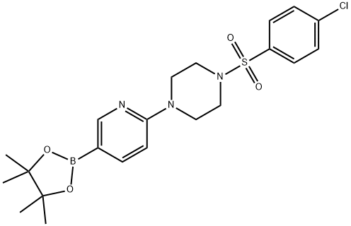 2-[4-(4-CHLOROPHENYLSULFONYL)PIPERAZIN-1-YL]PYRIDINE-5-BORONIC ACID, PINACOL ESTER Structure