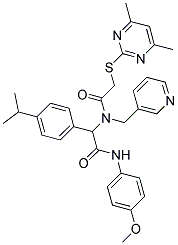 2-(4,6-DIMETHYLPYRIMIDIN-2-YLTHIO)-N-(1-(4-ISOPROPYLPHENYL)-2-(4-METHOXYPHENYLAMINO)-2-OXOETHYL)-N-(PYRIDIN-3-YLMETHYL)ACETAMIDE Struktur