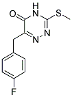 6-(4-FLUORO-BENZYL)-3-METHYLSULFANYL-4H-[1,2,4]TRIAZIN-5-ONE Struktur