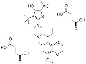 N-[(3,5-DI-TERT-BUTYL-4-HYDROXY-2-THIOPHENYL)]-3-PROPYL-N'-(2,3,4-TRIMETHOXYBENZYL)PIPERAZINE DIFUMARATE SALT Struktur