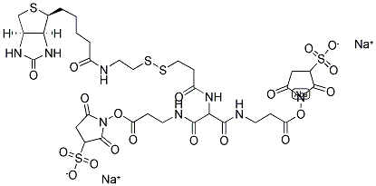 6-[[2-BIOTINYLAMIDOETHYL]-DITHIOPROPIONAMIDO]-4,8-DIAZA-5,7-DECANDIOIC ACID, BIS-N-SULFOSUCCINIMIDYL ESTER DISODIUM SALT Struktur