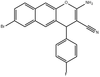 2-AMINO-7-BROMO-4-(4-FLUOROPHENYL)-4H-BENZO[G]CHROMENE-3-CARBONITRILE Struktur