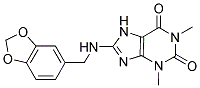 8-[(1,3-BENZODIOXOL-5-YLMETHYL)AMINO]-1,3-DIMETHYL-3,7-DIHYDRO-1H-PURINE-2,6-DIONE Struktur