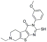 7-ETHYL-2-MERCAPTO-3-(3-METHOXYPHENYL)-5,6,7,8-TETRAHYDROPYRIDO[4',3':4,5]THIENO[2,3-D]PYRIMIDIN-4(3H)-ONE Struktur