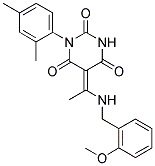 1-(2,4-DIMETHYLPHENYL)-5-{(E)-1-[(2-METHOXYBENZYL)AMINO]ETHYLIDENE}-2,4,6(1H,3H,5H)-PYRIMIDINETRIONE Struktur