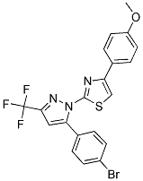 2-[5-(4-BROMOPHENYL)-3-(TRIFLUOROMETHYL)-1H-PYRAZOL-1-YL]-4-(4-METHOXYPHENYL)-1,3-THIAZOLE Struktur