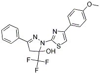 1-[4-(4-METHOXYPHENYL)-1,3-THIAZOL-2-YL]-3-PHENYL-5-(TRIFLUOROMETHYL)-4,5-DIHYDRO-1H-PYRAZOL-5-OL Struktur