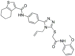 N-(4-(4-ALLYL-5-(2-(2-METHOXYPHENYLAMINO)-2-OXOETHYLTHIO)-4H-1,2,4-TRIAZOL-3-YL)PHENYL)-4,5,6,7-TETRAHYDROBENZO[B]THIOPHENE-3-CARBOXAMIDE Struktur