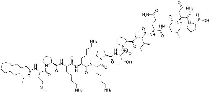 MYR-MET-PRO-LYS-LYS-LYS-PRO-THR-PRO-ILE-GLN-LEU-ASN-PRO-OH Struktur
