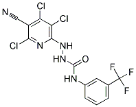 2-(3,4,6-TRICHLORO-5-CYANOPYRIDIN-2-YL)-N-[3-(TRIFLUOROMETHYL)PHENYL]HYDRAZINECARBOXAMIDE Struktur