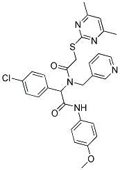 2-(4-CHLOROPHENYL)-2-(2-(4,6-DIMETHYLPYRIMIDIN-2-YLTHIO)-N-(PYRIDIN-3-YLMETHYL)ACETAMIDO)-N-(4-METHOXYPHENYL)ACETAMIDE Struktur