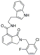 2-(2-CHLORO-6-FLUOROBENZYL)-N-[2-(1H-INDOL-3-YL)ETHYL]-3-OXO-4-ISOINDOLINECARBOXAMIDE Struktur