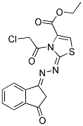 ETHYL (2E)-3-(CHLOROACETYL)-2-[(2E)-(3-OXO-2,3-DIHYDRO-1H-INDEN-1-YLIDENE)HYDRAZONO]-2,3-DIHYDRO-1,3-THIAZOLE-4-CARBOXYLATE Struktur