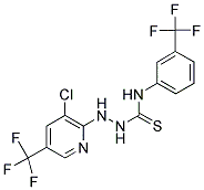 2-[3-CHLORO-5-(TRIFLUOROMETHYL)PYRIDIN-2-YL]-N-[3-(TRIFLUOROMETHYL)PHENYL]HYDRAZINECARBOTHIOAMIDE Struktur