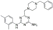 6-((4-BENZYLPIPERAZIN-1-YL)METHYL)-N2-(2,4-DIMETHYLPHENYL)-1,3,5-TRIAZINE-2,4-DIAMINE Struktur