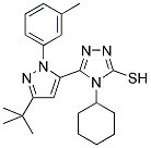 5-[3-TERT-BUTYL-1-(3-METHYLPHENYL)-1H-PYRAZOL-5-YL]-4-CYCLOHEXYL-4H-1,2,4-TRIAZOLE-3-THIOL Struktur