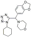 4-(BENZO[D][1,3]DIOXOL-5-YL(1-CYCLOHEXYL-1H-TETRAZOL-5-YL)METHYL)MORPHOLINE Struktur