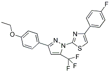 2-[3-(4-ETHOXYPHENYL)-5-(TRIFLUOROMETHYL)-1H-PYRAZOL-1-YL]-4-(4-FLUOROPHENYL)-1,3-THIAZOLE Struktur