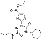 ETHYL 2-{1-[(CYCLOHEXYLAMINO)CARBONYL]-2-[(PROPYLAMINO)CARBONYL]HYDRAZINO}-1,3-THIAZOLE-4-CARBOXYLATE Struktur