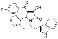 3-HYDROXY-1-[2-(1H-INDOL-3-YL)ETHYL]-4-(4-FLUOROBENZOYL)-5-(2-FLUOROPHENYL)-1,5-DIHYDRO-2H-PYRROL-2-ONE Struktur