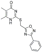 5,6-DIMETHYL-2-([(3-PHENYL-1,2,4-OXADIAZOL-5-YL)METHYL]THIO)PYRIMIDIN-4(1H)-ONE Struktur