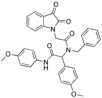 N-BENZYL-2-(2,3-DIOXOINDOLIN-1-YL)-N-(1-(4-METHOXYPHENYL)-2-(4-METHOXYPHENYLAMINO)-2-OXOETHYL)ACETAMIDE Struktur